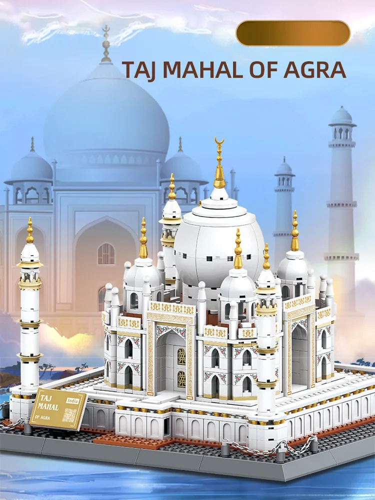 Weltberühmte historische Architektur Indien Taj Mahal in Agra Baustein-Sets Modell-Bausteine Spielzeug-Sammlung für Geschenke – Detail 1
