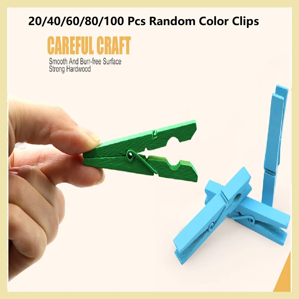 

Разноцветные маленькие деревянные прищепки для одежды, многофункциональные инструменты для рукоделия, для декора фотографий и картин, принадлежности для украшения класса