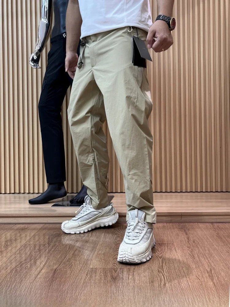 Outdoor Men's Casual Pants Windproof Water Resistant Micro Cone Sporty Loose Fit Straight Leg Breathable Polyester 