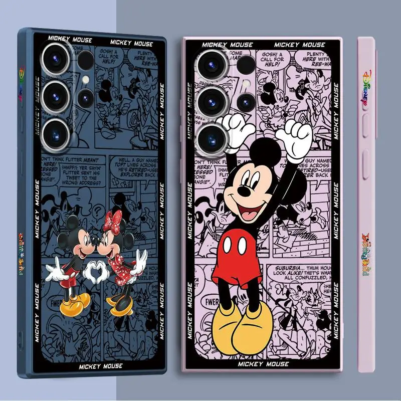 Coque de téléphone en microcarence avec bords de dessin animé, coque liquide mignonne pour Samsung Galaxy S24 S23 S22 Ultra S20 FE Note 20