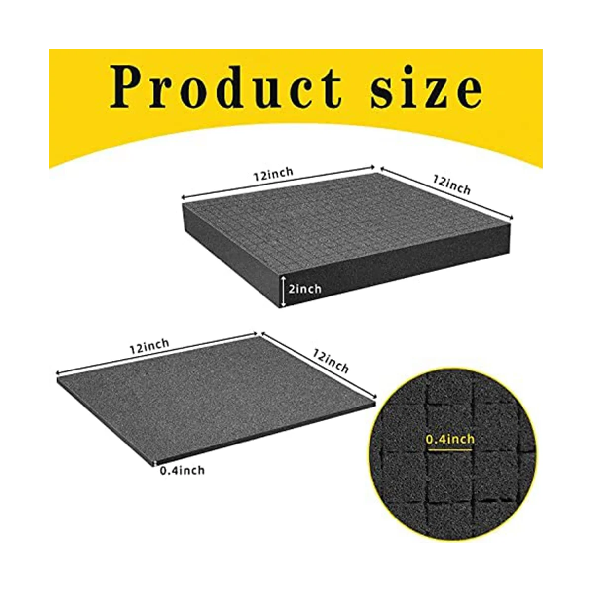 Grid Foam Cube-Foam, 2 Pieces 300x300x50mm/2 Pieces 300x300x10mm, Tool Box Camera Case Foam, Case Insert,Tool