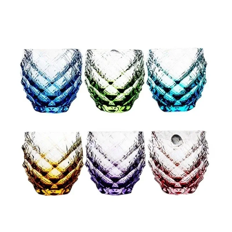 

Imported crystal glass creative personality color whiskey cup, foreign wine cup juice wine set