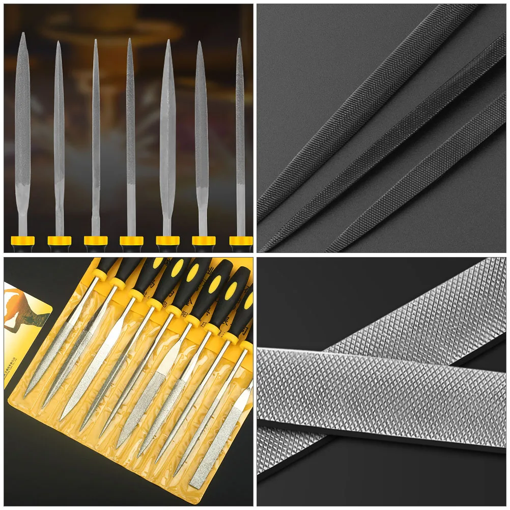 

10 pcs Steel File Set Durable High Hardness for Woodworking Deburring Trimming Chamfering Polishing Rough Machining Household