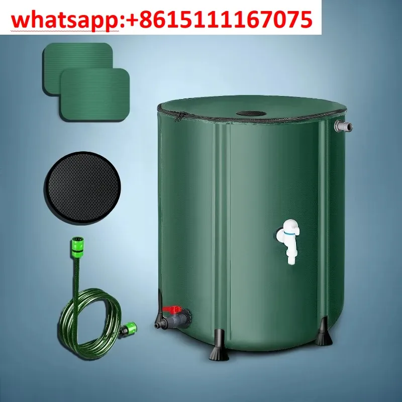 UV Resistant Flexible Collapsible PVC Rain Barrel High Toughness Rainwater Harvesting Storage Tank Outdoor Water Collector