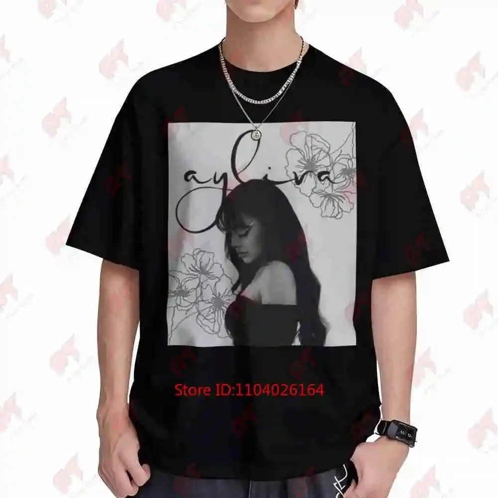 Ayliva Signature Logo Floral Face Short Sleeve Tee 100% Cotton T-Shirt