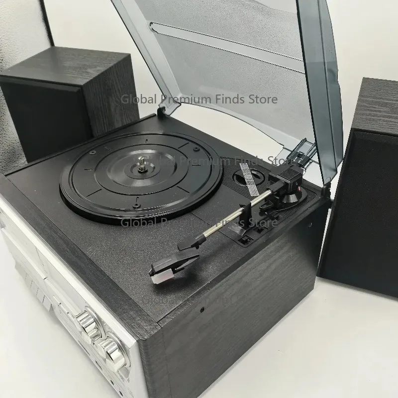 10-in-1 Retro Turntable Cassette Player Tape Player FM Radio Bluetooth Speaker Hi-Fi Player
