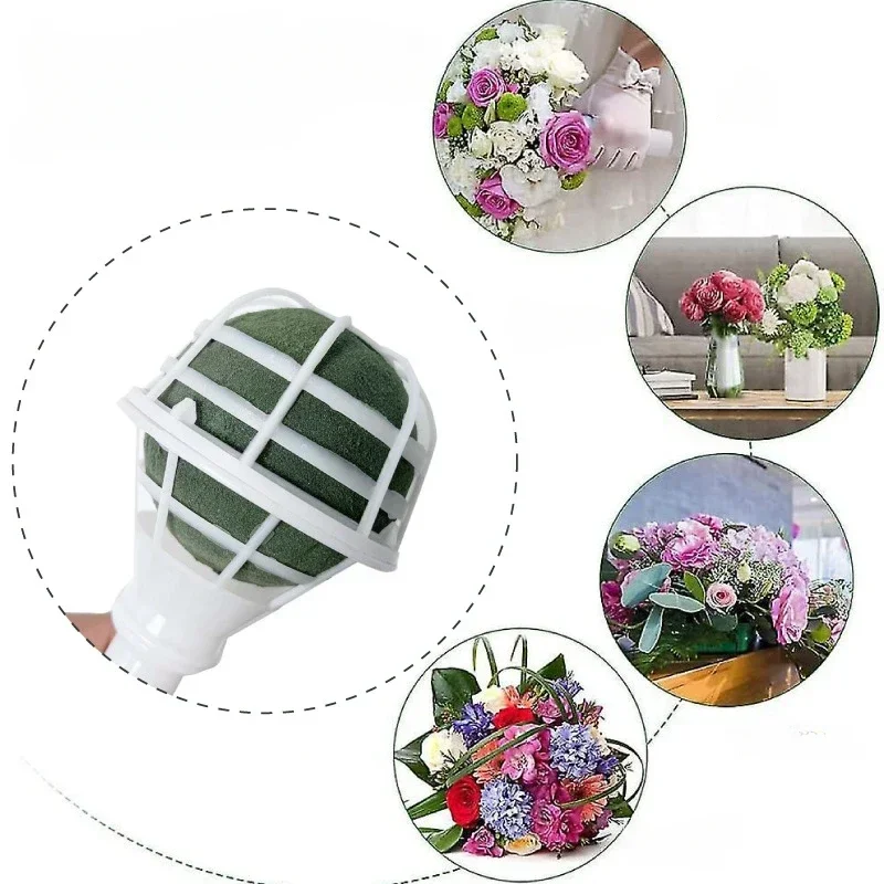 1/3Pc Holding Flower White Base Decoration Artificial Bouquet Holder Handle Wedding Party Bride DIY Flower Arrangement Stand