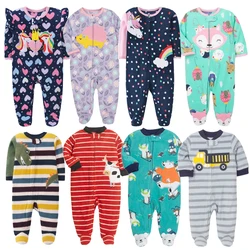 New Hot Polar Fleece Pajamas Baby Winter Romper Cover All Jumpsuits Newborn Boys Clothing Little Girl Fall Clothes Toddler 0-12M