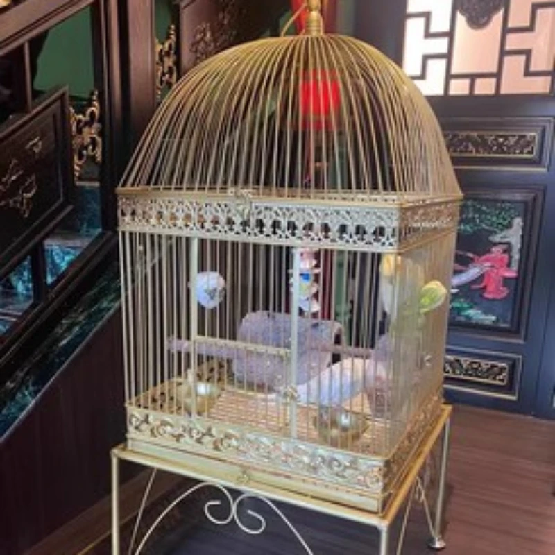 Nordic Luxury Metal Bird Cages Parrot Decoration Outdoors Portable Bird Cages Budgie Breeding Cage Oiseau Birds Supplies WZ50BC