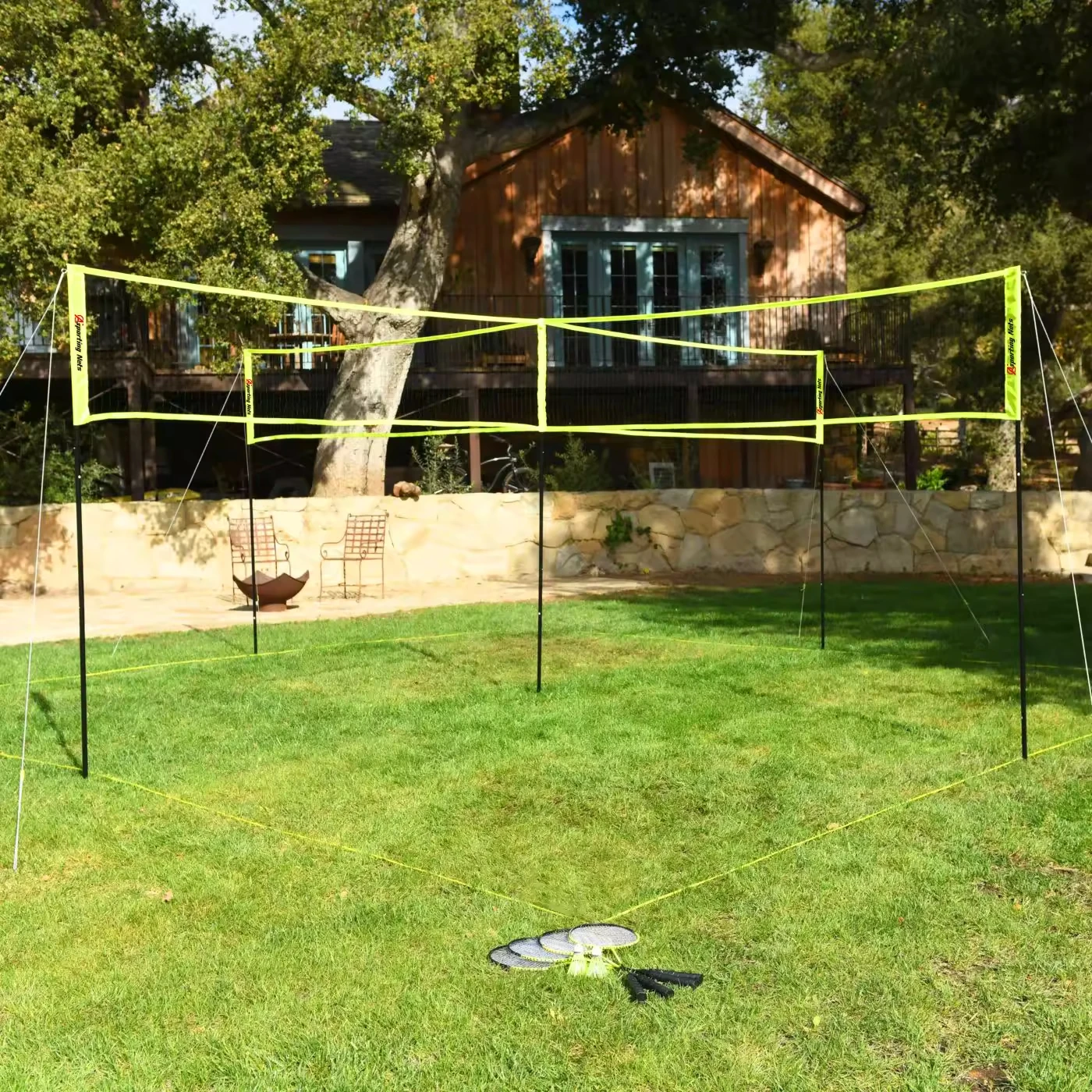 4-Way Volleyball Adjustable Height Four Square Volleyball Game Volleyball Net  Height Badminton Net Set for Backyard Beachpromot