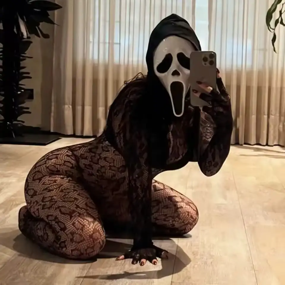 مثير جوفاء شبكة صيد السمك الدمى ارتداءها النساء المثيرة Crotchless الملابس الداخلية كم كامل Bodystockings منظور تيدي فستان شبكي