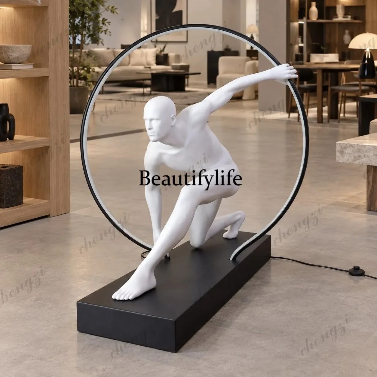 Modern art human body modeling floor lamp hotel shopping mall gym light luxury sculpture decorative ornament b567