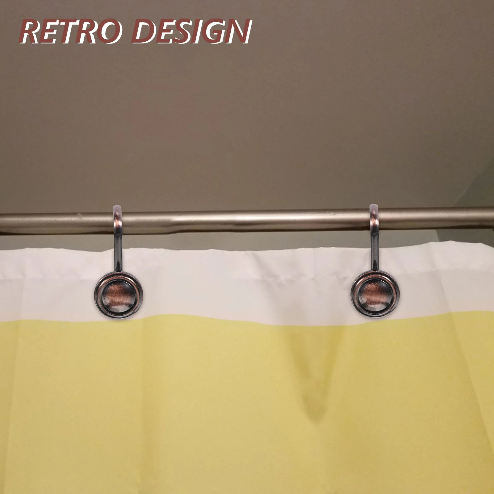 

12Pcs Elegant Shower Curtain Hooks Vintage Style Long-Lasting Material Non-Slip Functionality for Bathroom Upgrade