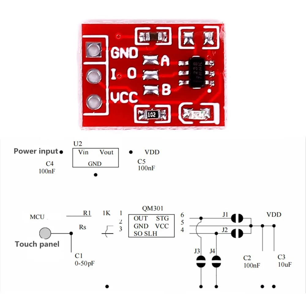 ABZV-100Pcs TTP223 Touch Key Switch Module Touching Button Capacitor Type Single Channel Self Locking Touch Switch Sensor