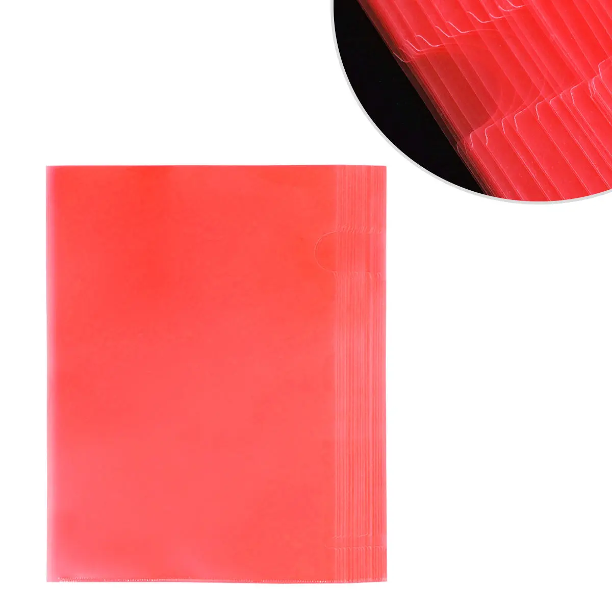 

30Pcs A4 Transparent Plastic File Folders L Shape Semi Circular Opening for Office School Home Document Organization Clear