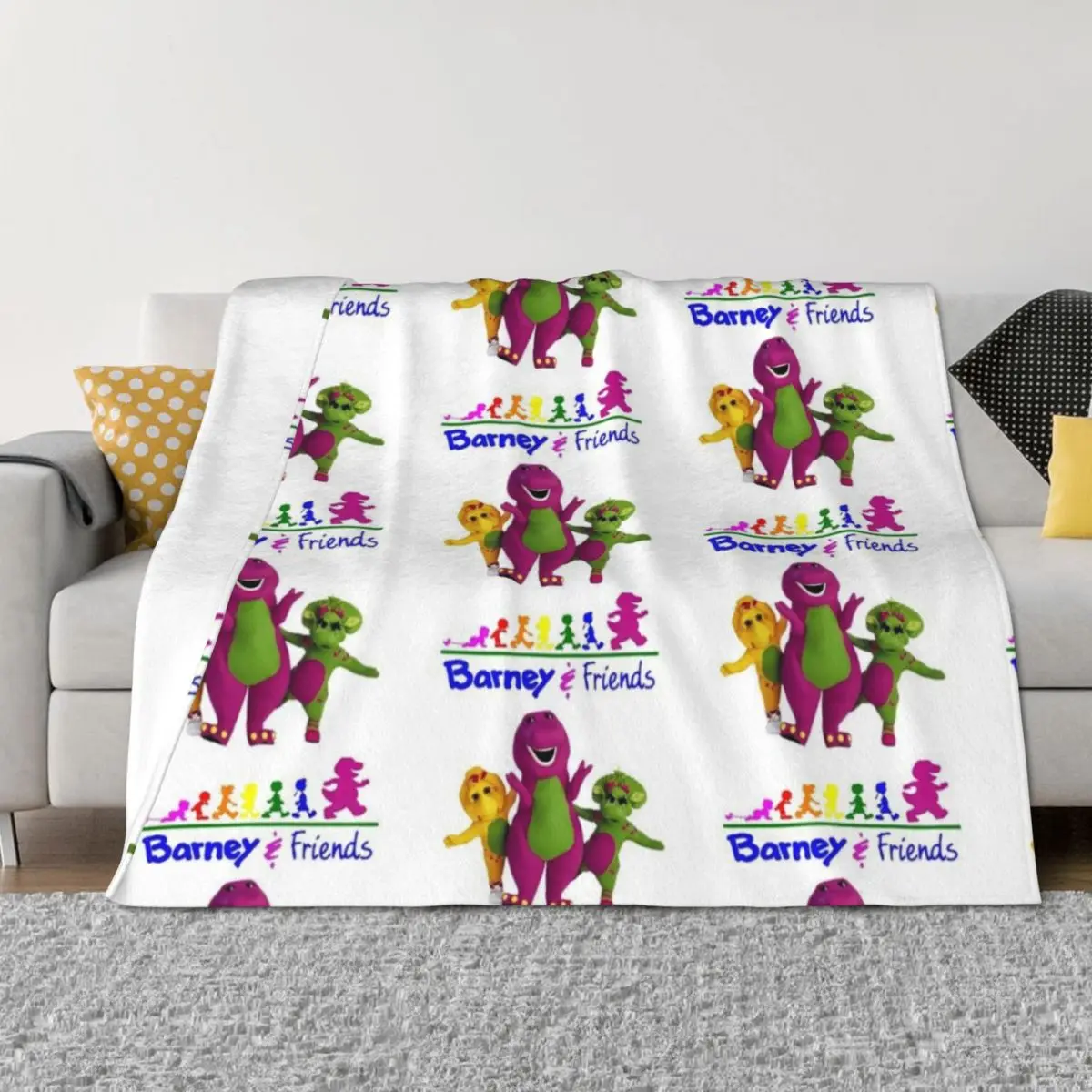 

Barney the dinosaur and friends Throw Blanket Travel Thins Thermal Blankets