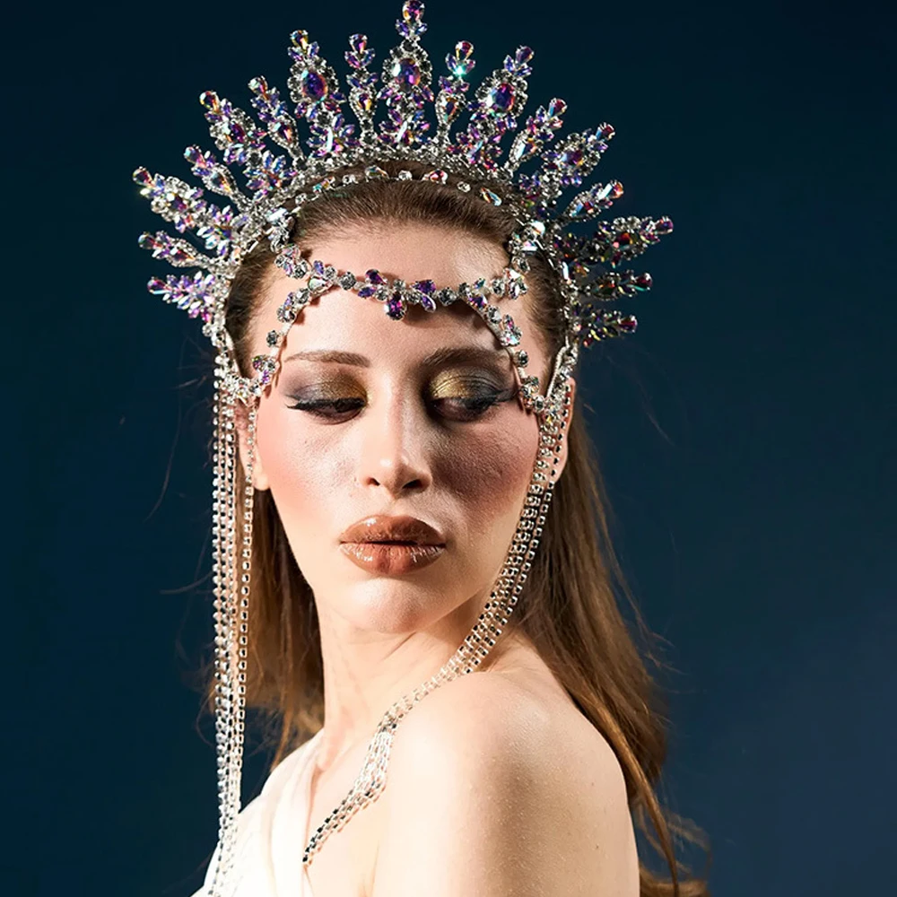 

Корона-ободок с кристаллами «Богиня» для конкурсов красоты, фестивалей, балов, для женщин