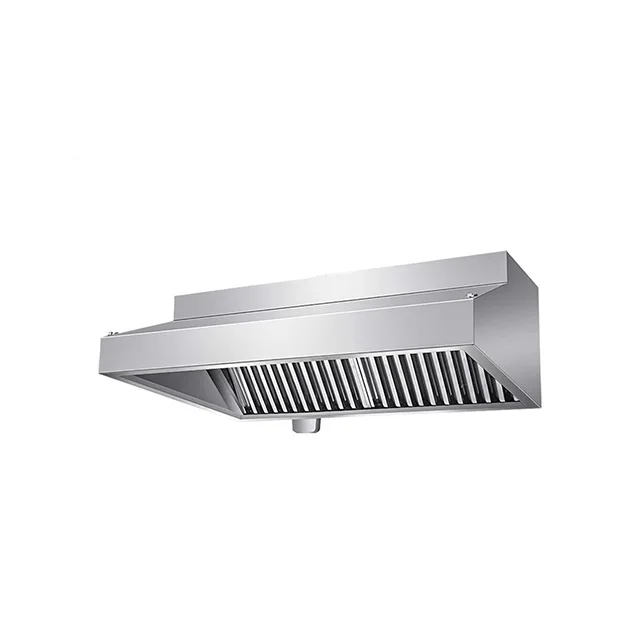 Stainless Steel Fume Hood with Grease Filter Exhaust Fan Energy-Saving Rectangular Rectangle for Kitchen Hospital & School Use