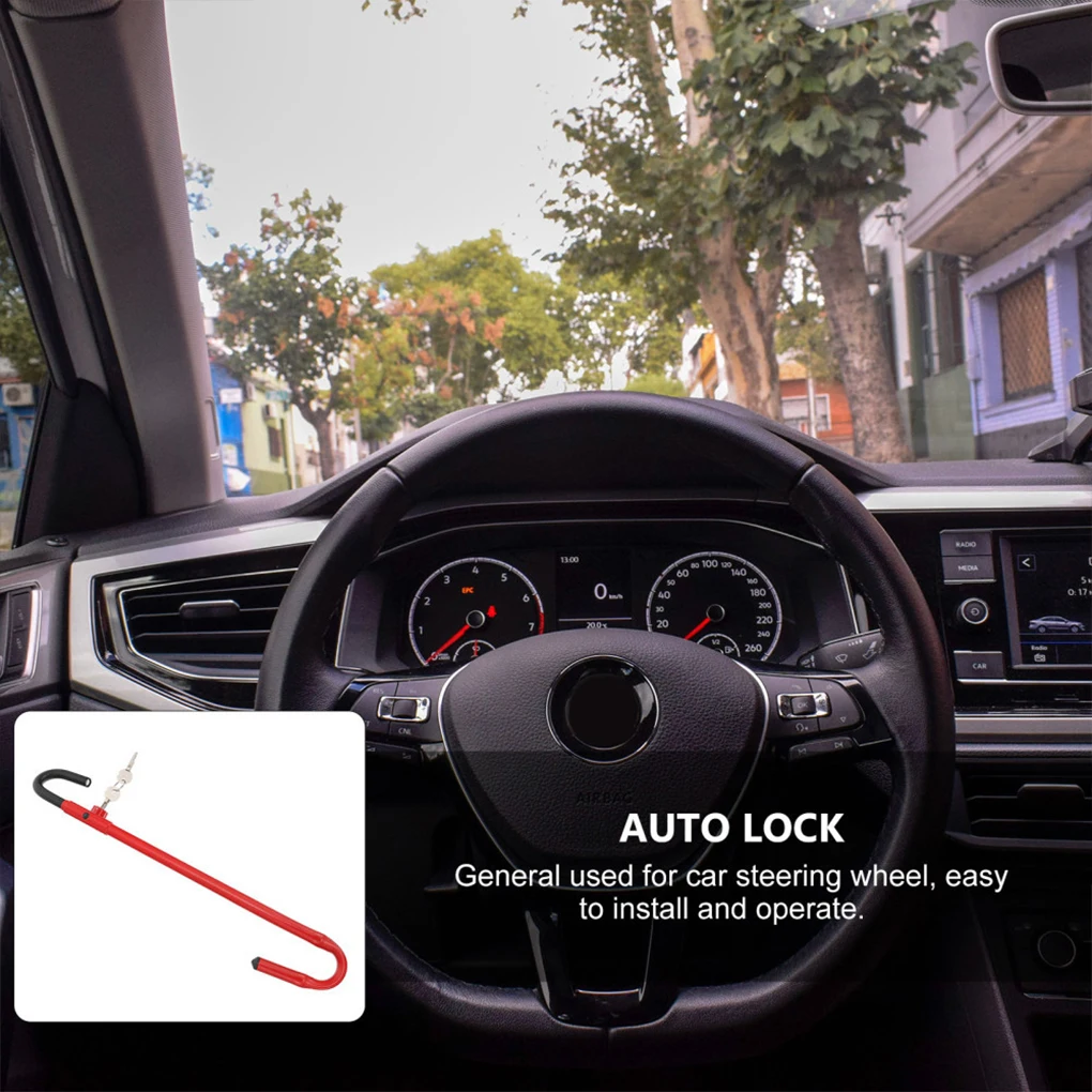 

Car Universal Retractable Hooked Steering Wheel and Throttle Lock Clutch Lock To Brake Pedal Lock Antitheft Locking Devices