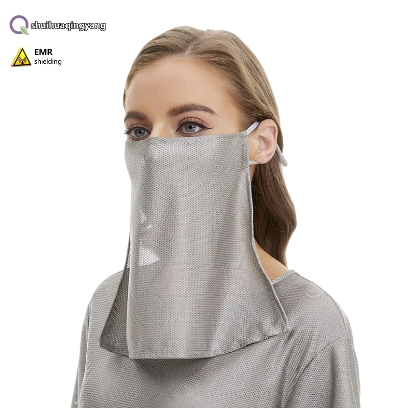 Electromagnetic radiation protective 3D mesh silver fiber face mask 5G Communication base station EMF shielding face mask