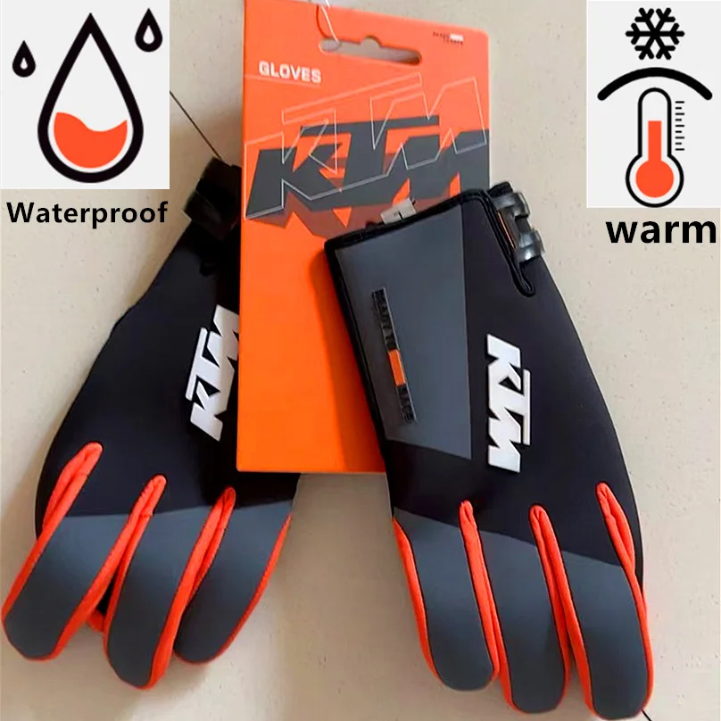 2025 Waterproof KTM Moto Gloves Winter Warm Glove Motorcycle Off Road Motocross Glove Ready To Race MX Gloves Dirt Bike Gloves