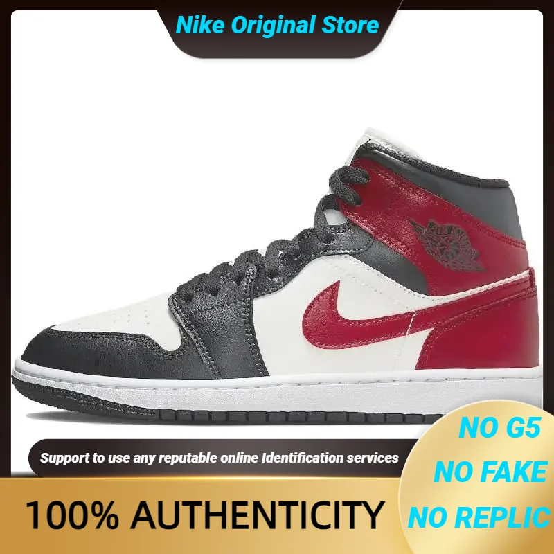 

Женские кроссовки Nike Jordan 1 Mid Gym Red Off Noir BQ6472-160