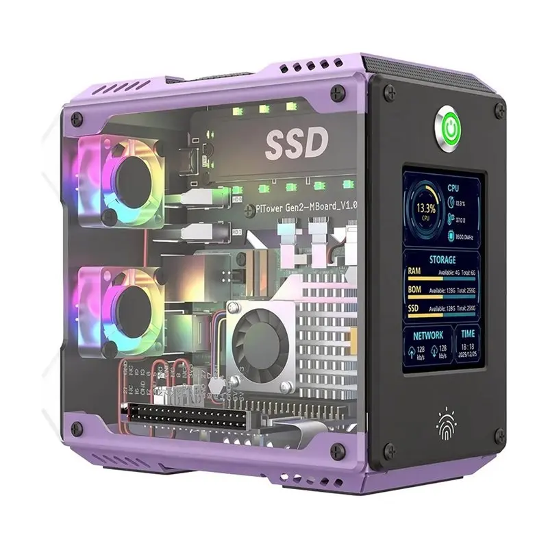 [NEW!】 For Raspberry Pi 5 Compatible RGB Case With 2.8