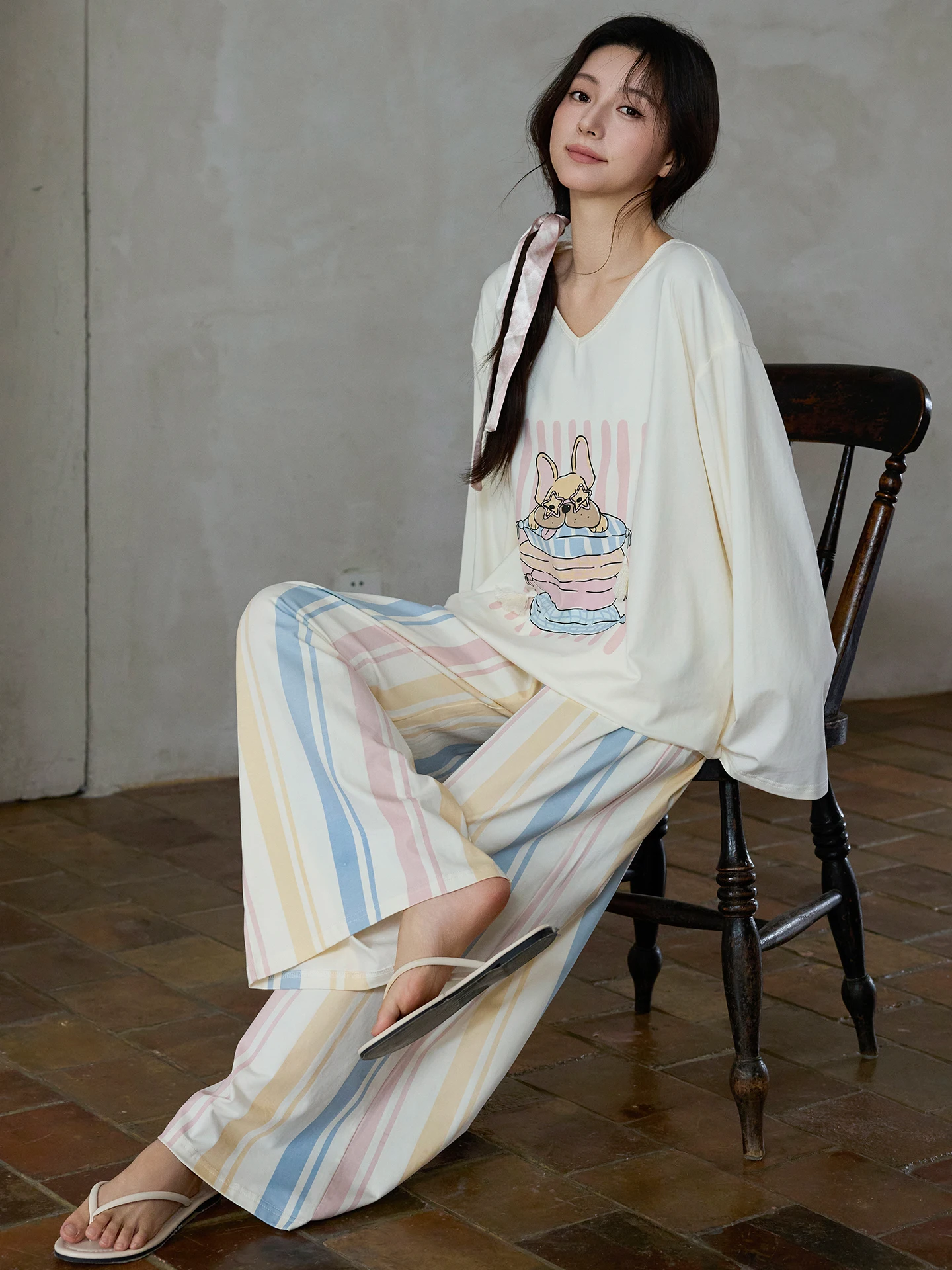 pigiama-in-cotone-sweet-dream-abbigliamento-da-casa-casual-a-maniche-lunghe-da-donna-set-primaverile-e-autunnale-taglie-forti-comodo-e-traspirante