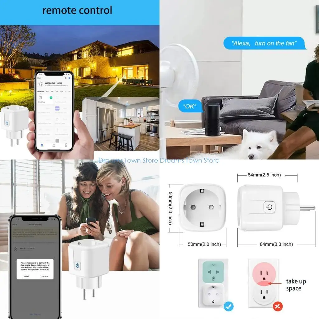 HX6A ZigBee Tuya WiFi EU for Smart Plug Timer Electrical Socket for w/ Voice & APP fo