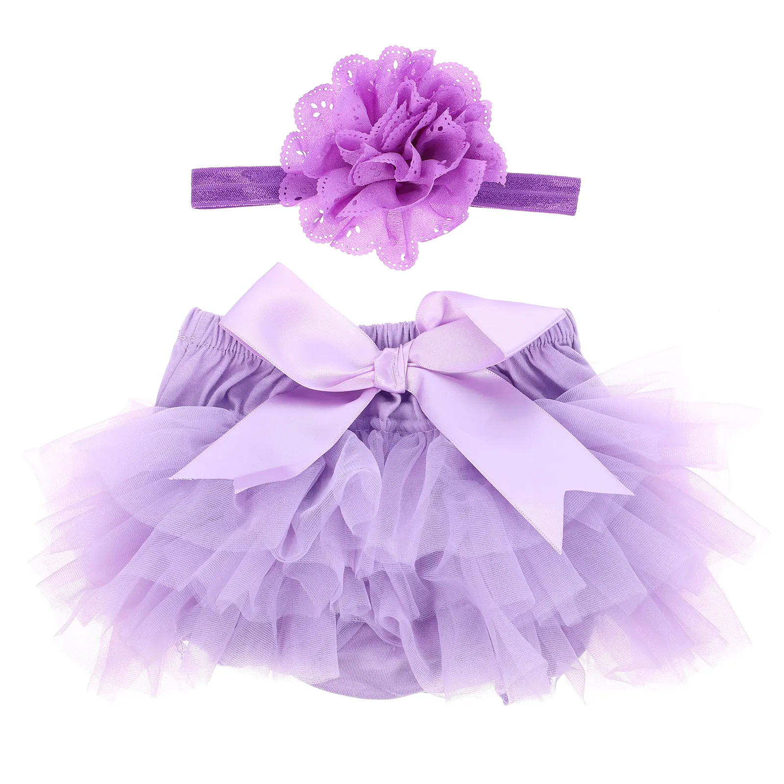 

1Pcs Children's Triangle Pants Baby Girls Tutu Skirt Satin Elastic Waistband Birthday Photography Props Size S Purple