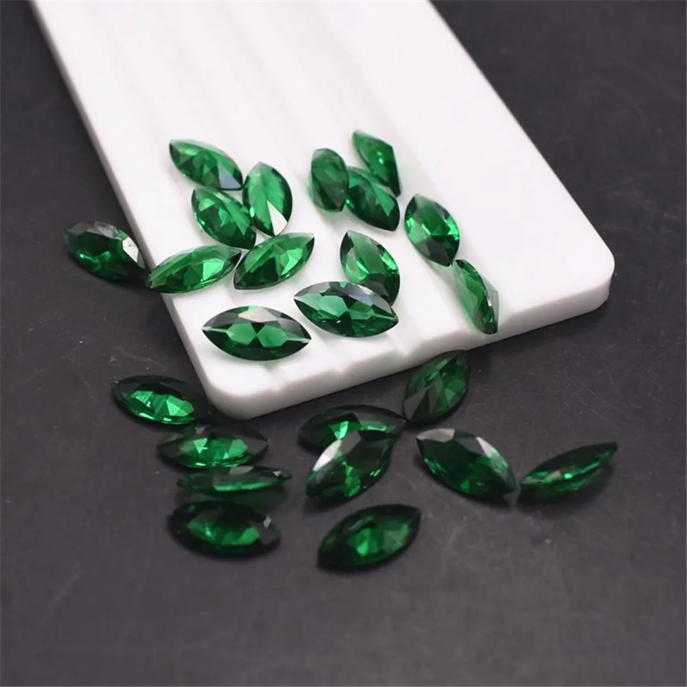 High Quality Emerald Marquise Cut Gemstone Faceted Rich Green Emerald Gem ER047