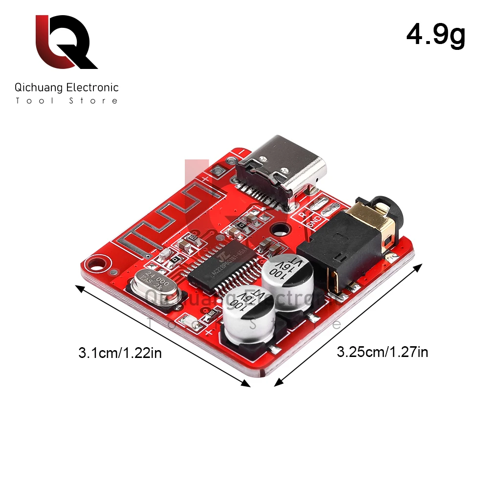 3WBluetooth Audio Receiver Board Bluetooth 5.1 MP3 Lossless Decoder Micro USB 3.5mm Audio Ausgang Typ-C Verstärker Modul