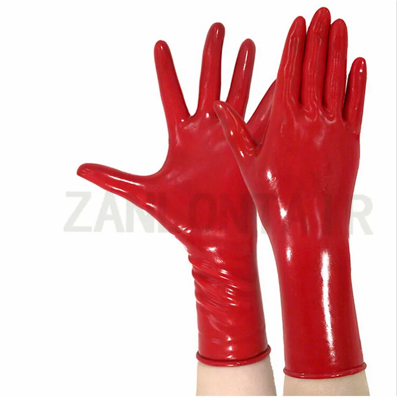 Vêtements de Club de Lingerie Sexy unisexe pour femmes et hommes, gants de poignet en Latex à bord court, uniforme fétichiste Zentai