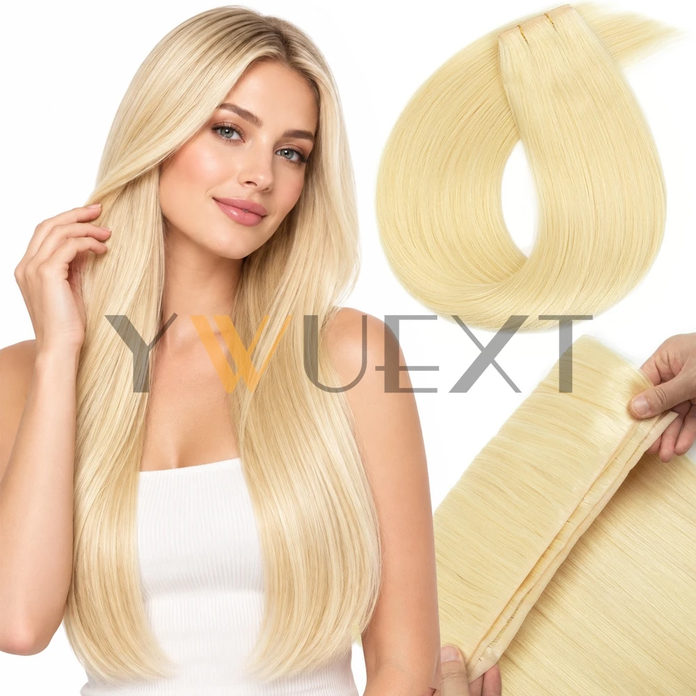 YWUEXT Invisible Tape Weft Real Human Hair Extensions 12