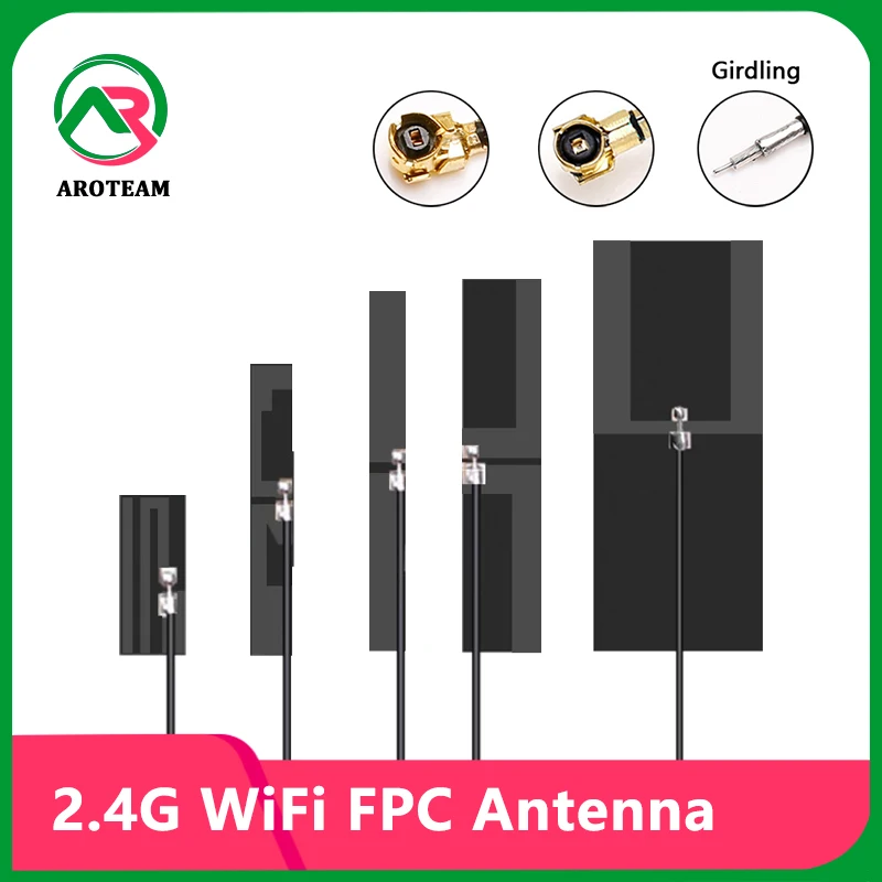 10PCS High Gain 8dbi 2.4G Zigbee WiFi FPC PCB Aerial Internal WiFi Omni Soft Flexible Built-in U.fl WiFi Antenna