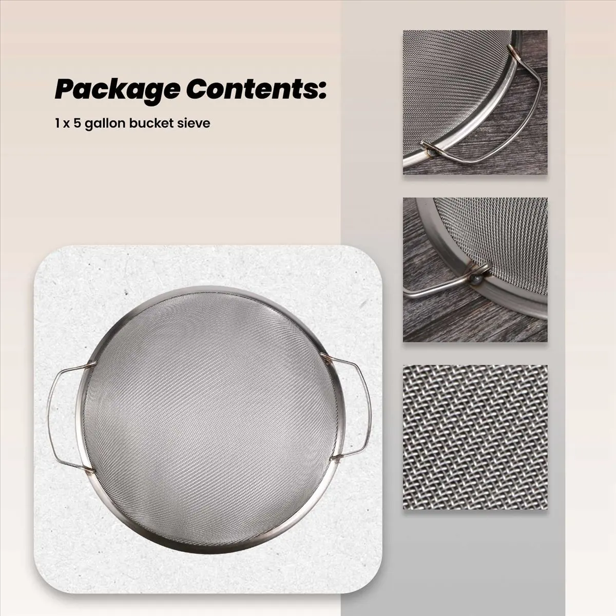 ●Paint Strainer Mesh Stainless Steel Paint Emulsion Honey Funnel Filter Cover Filter Tool Product 60-Mesh 11.4Inch Width