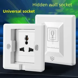 Eu universal plug 16A wall embedded socket panel, hidden wall 220V electrical socket, type 86 refrigerator invisible wall socket