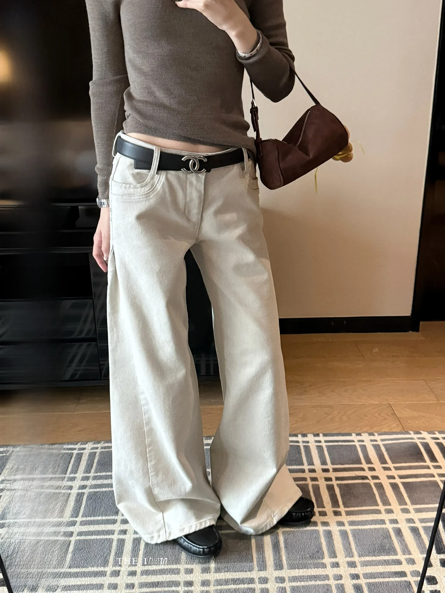 

Loose Wide Leg White Jeans Women's Low Waist Straight Leg Casual Long Pants Spring Fashion Korean Style Versatile Daily Wear