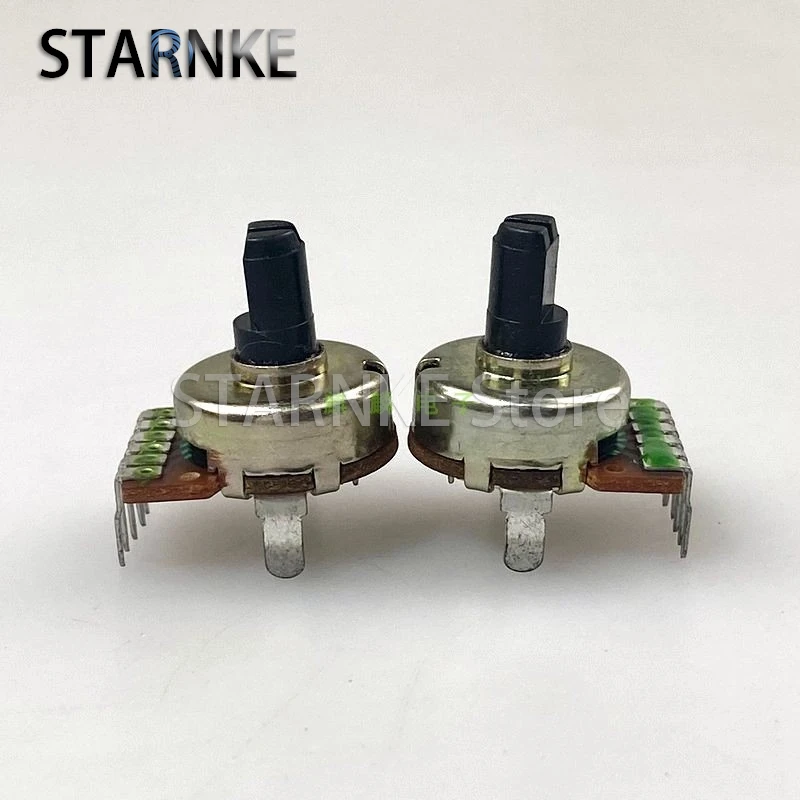 2PCS R162 Single Row 6-pin Double Potentiometer A50K Computer Speaker Amplifier Audio Volume Adjustment Shaft Length 11MM