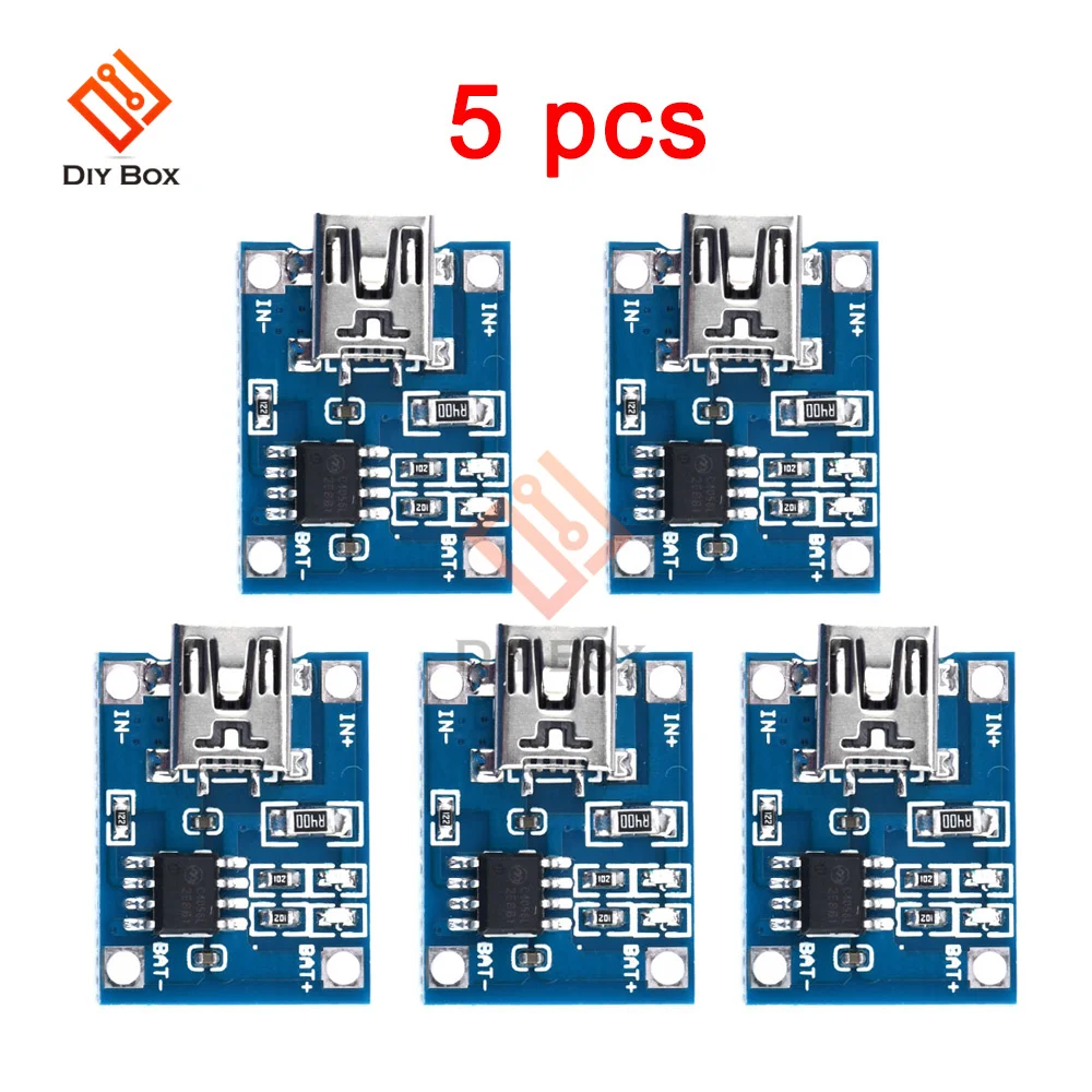 Mini USB 5V 1A Micro USB 18650 Lithium Battery Charging Board Charger Module+Protection Dual Functions TP4056 18650