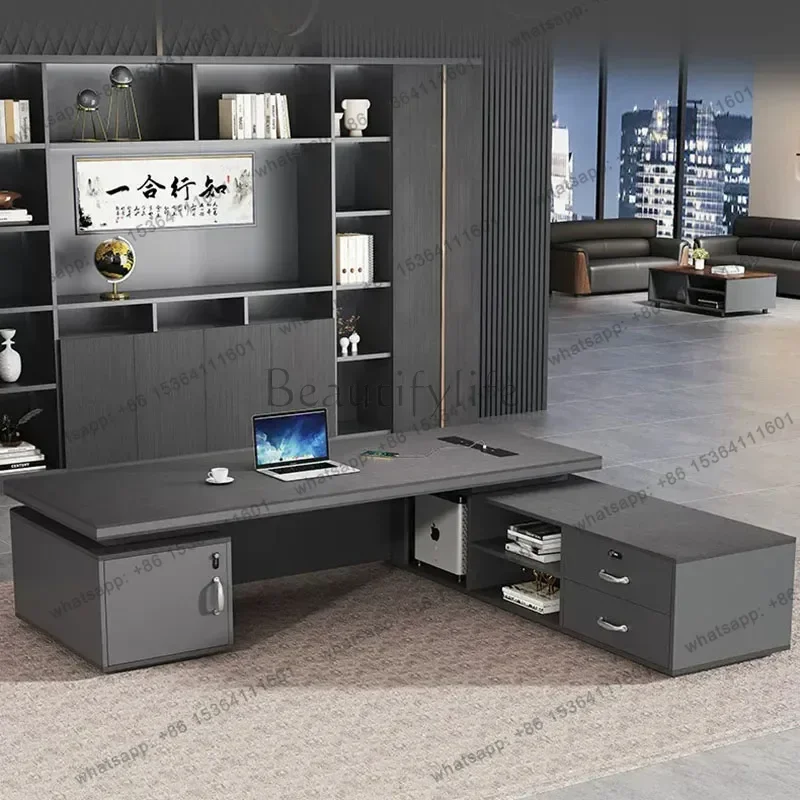 PG Conference Reception Office Desk Wooden Study Modern Computer Decoration Office Desk Design Storage Tavolino Salon Furniture