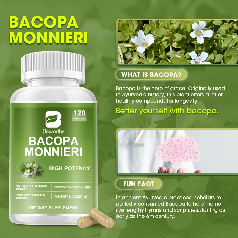 BEWORTHS Bacopa Monnieri Capsule Boosts Brain Health Supports Performance Cognition and Focus Enhances Energy and Stamina