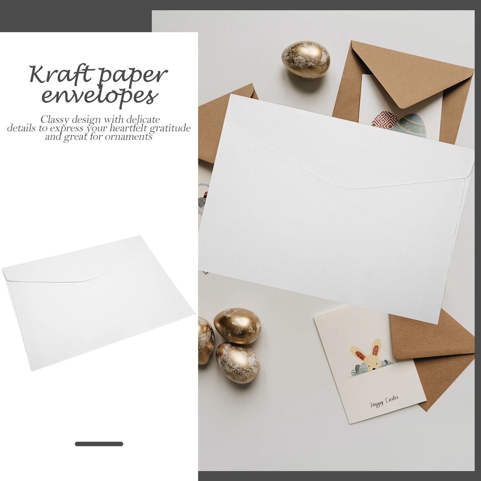 50Pcs Premium Kraft Paper Envelopes Sincere Invitations for Business Graduations Festivals Kraft Paper Envelopes