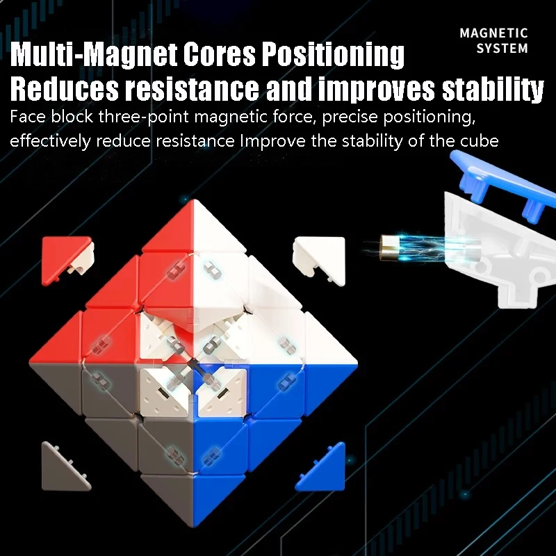SENGSO FTO M Face Magnético Turning Octaedro Speed Cube Octaedro quebra-cabeça SpeedCube sem adesivos