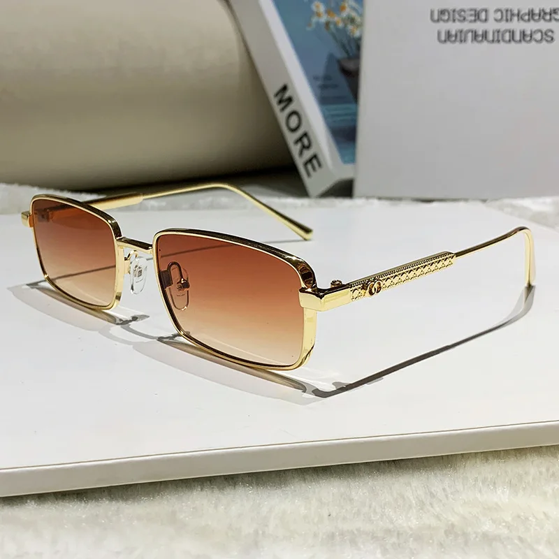 

Retro Square Small Frame Sunglasses Men's Vintage Steampunk Shades Sun Glasses Metal Frame Women Eyewear Trendy Eyeglasses UV400