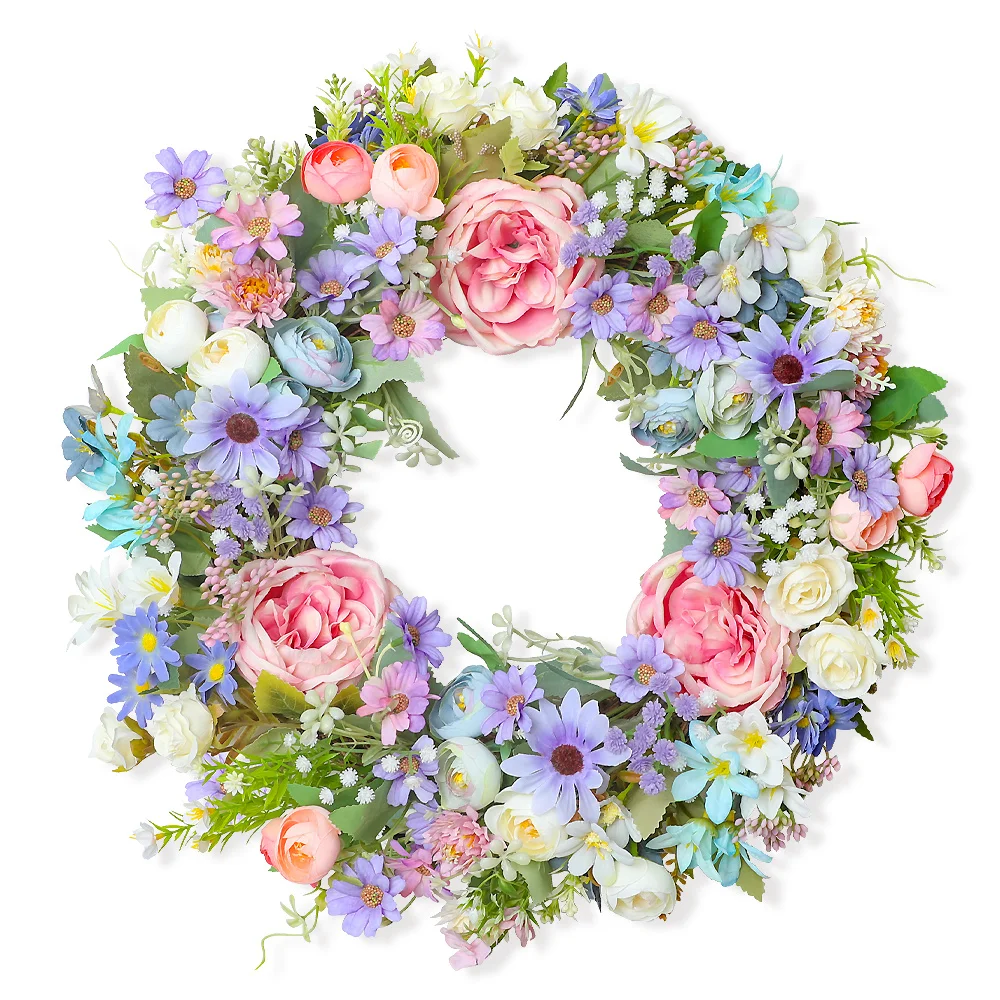 

Искусственный венок из пионов, шелковый цветочный венок для свадьбы, Дня святого Валентина, домашнего декора, весеннее настенное украшение, центральный элемент для девичника в стиле бохо