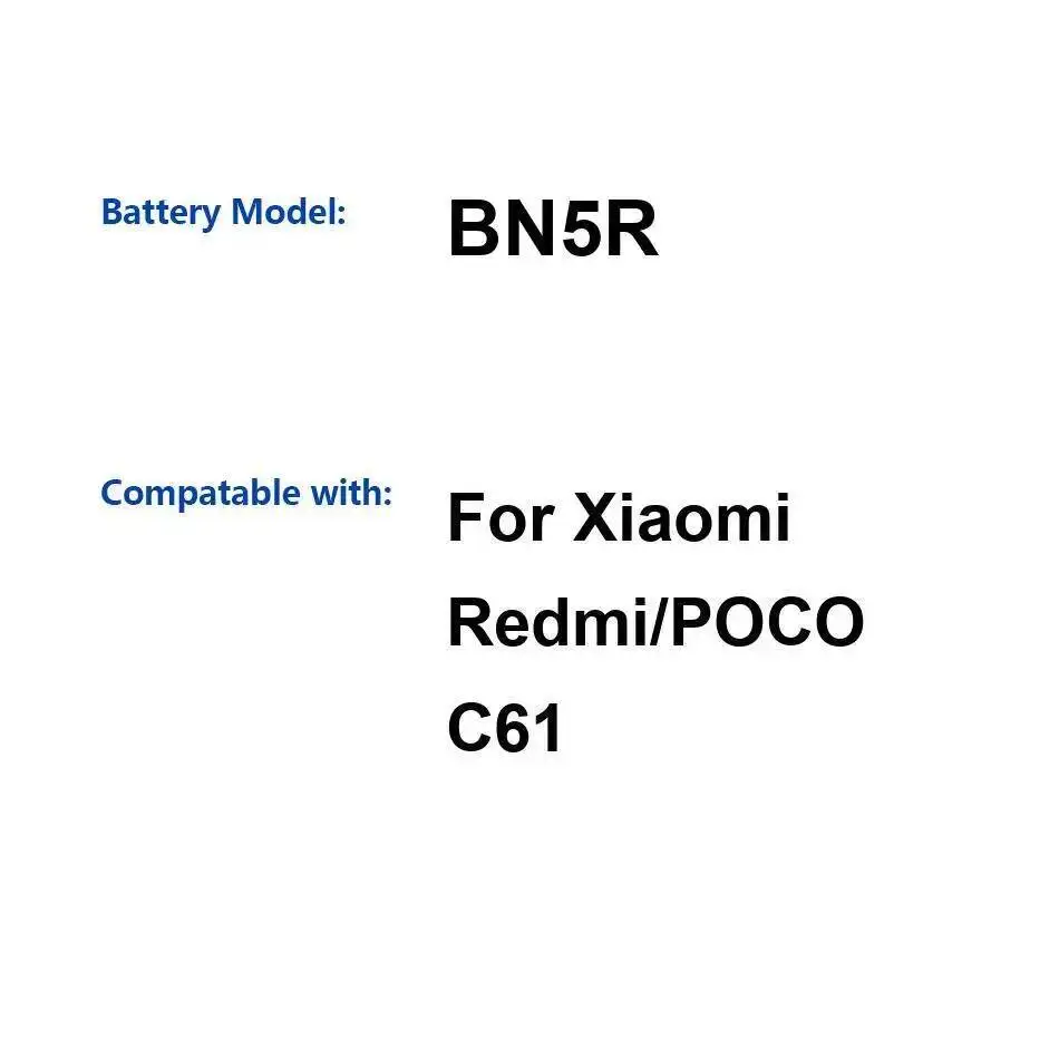 

Стабильный аккумулятор BN5R 5000 мАч для мобильного телефона Xiaomi Redmi Poco C61