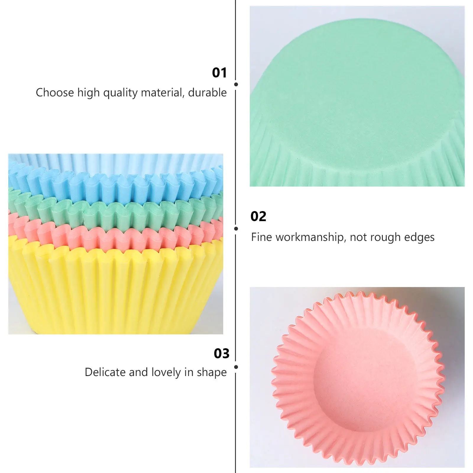 300Pcs Muffin Cupcake Cups Paper Baking Wrappers Sturdy Flexible Disposable Cupcake Holders for Party Cake Dessert