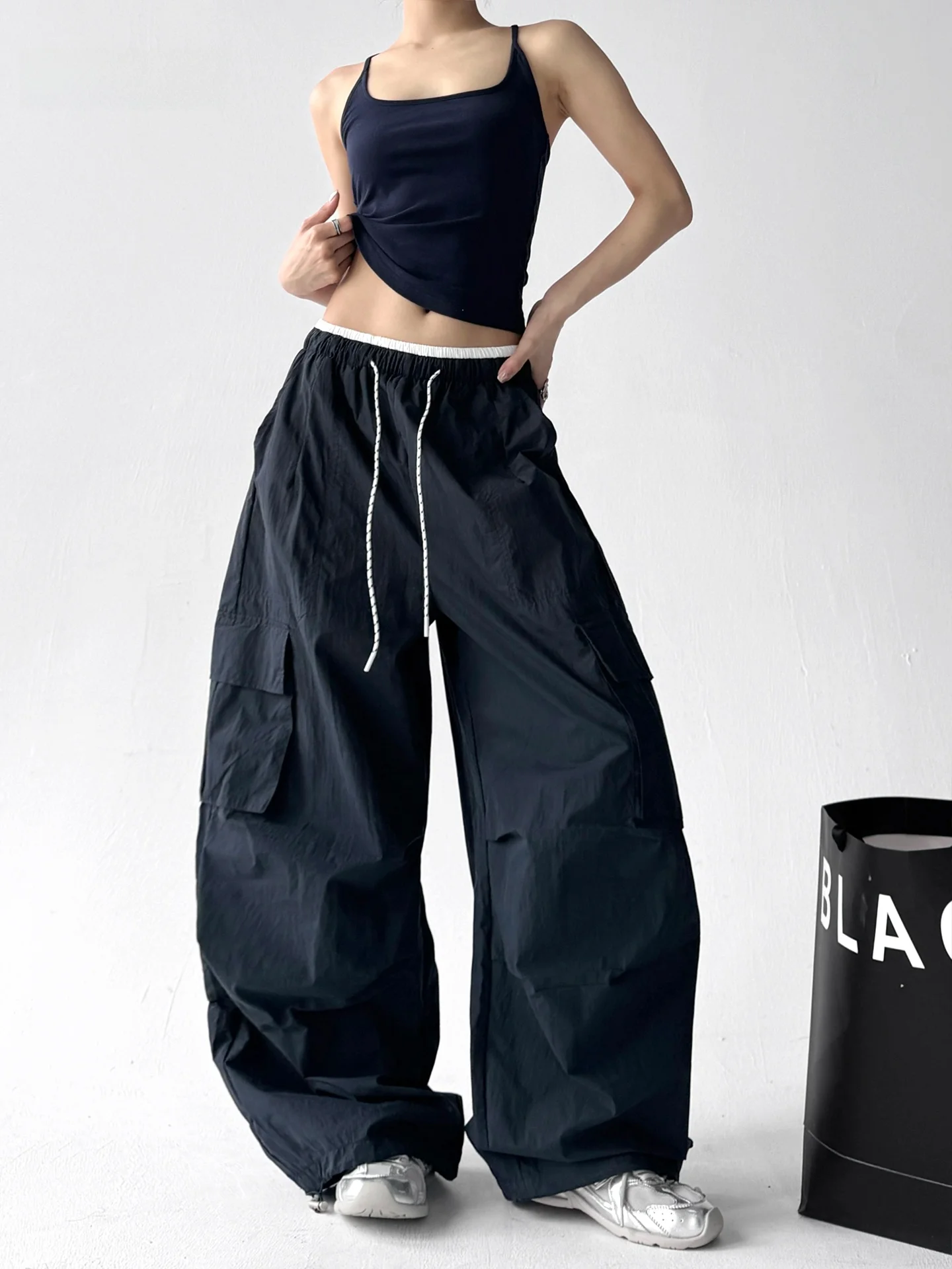 

Женские летние спортивные брюки Cool Dry для активного отдыха, с защитой от солнца, широкие, повседневные, с высокой талией, свободного кроя