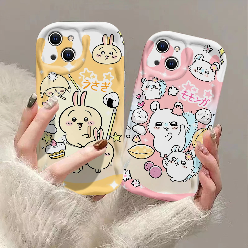 Cartoon Cute H-Hachiwares U-Usagis Wave Case for IPhone 15 14 13 12 11 Pro Max Mini X XR XSMAX 8 7 6S Plus Soft Silicone Cover